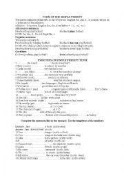 English Worksheet: Simple present exercise