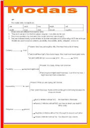 English Worksheet: Present and Past Modals