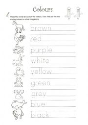 Colours - ESL worksheet by rcostaelisabete