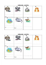 English Worksheet: my pets vocabulary