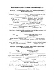 English Worksheet: Present Simple and Present Continuous