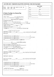 English Worksheet: If that`s the way you wanna play - Dionne Bromfield