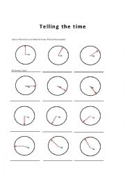 English Worksheet: Telling the time