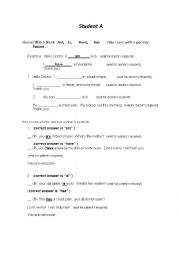 English Worksheet: Doctors visit Grammar to be