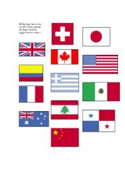 English Worksheet: nations and flags