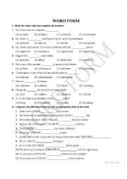 English Worksheet: Worm Form