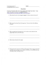 John Legend Sings True Colors - Listening Practice Handout