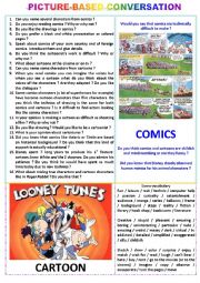Picture-based conversation : topic 12 : comics vs cartoons.