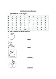 worksheet fruits and veggies - ESL worksheet by serja