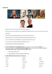 English Worksheet: Leadership - MLI Unit 11