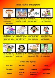 English Worksheet: Illness, injuries and symptoms