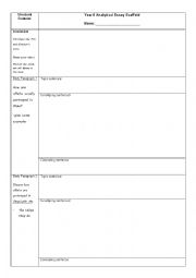 English Worksheet: Essay scaffold