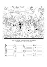 English Worksheet: Adventure Time Hidden Object Worksheet