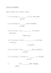 English Worksheet: mixed up words and sentences