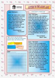 English Worksheet: LETTERS TO THE AGONY AUNT