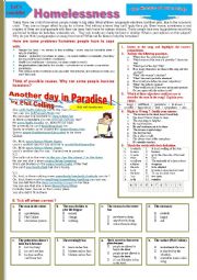 Phil collins, HOMELESSNESS - Another day in paradise by Phil Collins. Multi-activity worksheet.