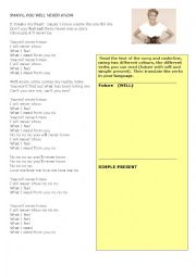 English Worksheet: YOU WILL NEVER KNOW - IMANY