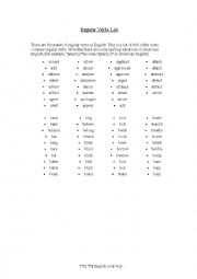 regular verb list 