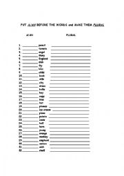 English Worksheet: a an