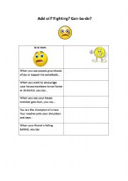 English Worksheet: cheering phrases for Sports Day
