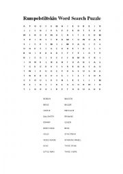 English Worksheet: Rumpelstiltskin Word Search Puzzle