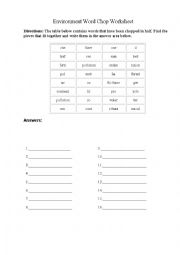 English Worksheet: nature worsheet