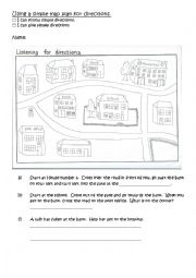 Map directions worksheets