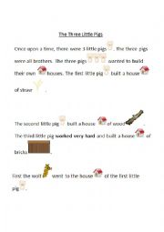 English Worksheet: The Three Little Pigs Beginner Rebus Reader with Pictures