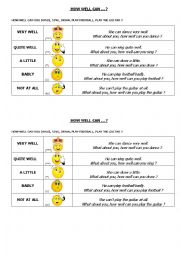 English Worksheet: HOW WELL CAN ... ?