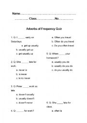 Adverb of frequency Quiz