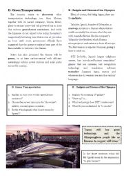 English Worksheet: TOKYO 2020 GREEN TRANSPORTATION