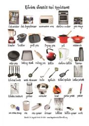 The house: the kitchen utensils and appliances (1)