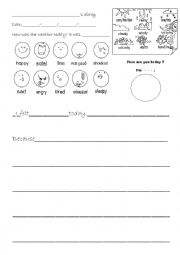 English Worksheet: Kids diary worksheet