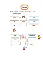 English Worksheet: Topic Noun