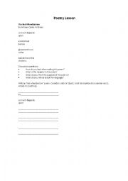 English Worksheet: Poetry worksheet