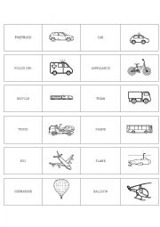 English Worksheet: Transport dominoes