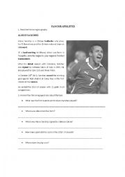 English Worksheet: Alexis Sanchez a famous sport man