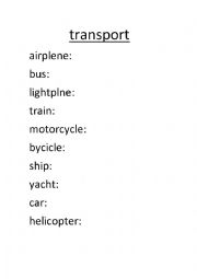 English Worksheet: transport