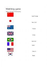 English Worksheet: Flags and the world