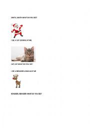 English Worksheet: Santa, santa, what do you see?