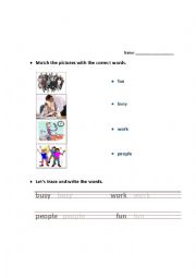 English Worksheet: words practice