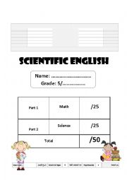 English Worksheet: Science and Math Exam