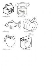 English Worksheet: food to colour