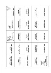 English Worksheet: Can you...? cards