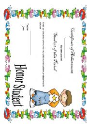 Certificate of Achivement for Boys