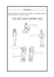 English Worksheet: family