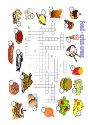 English Worksheet: FOOD - puzzle (answer key included)