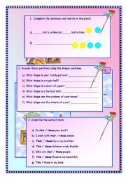 English Worksheet: Demostrative Pronouns 