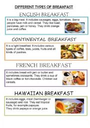 English Worksheet: DIFFERENT TYPES OF BREAKFASTS AROUND THE WORLD
