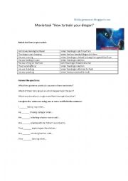 English Worksheet: How to train your Dragon - Past continuous / simple past